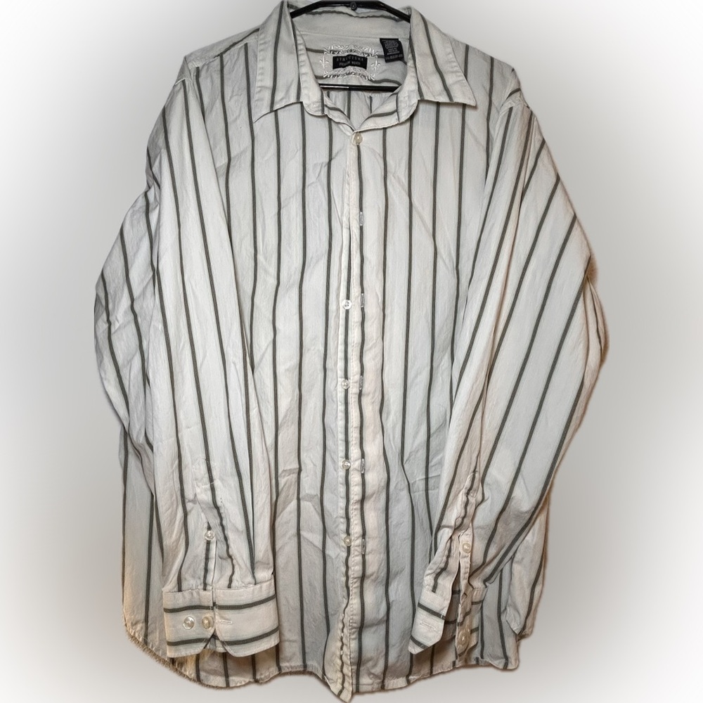 Vintage 1999 Structure Premium Woven Mens XXL Striped Button Down